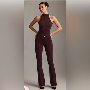 Oh Polly Burgundy Halter Jumpsuit